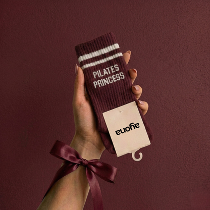 Rutschfeste Socken – Bordeauxrot