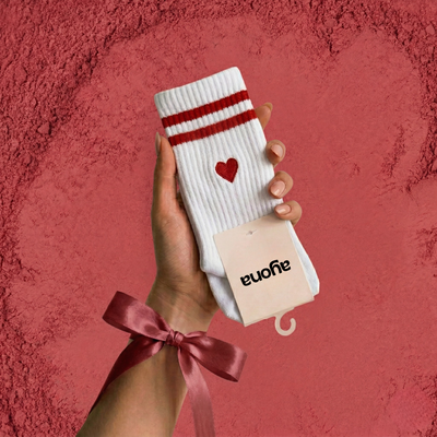Chaussettes antidérapantes – Brodé coeur