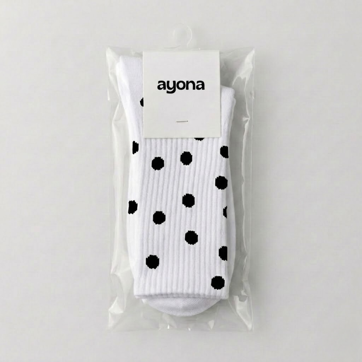 Chaussettes antidérapantes – Blanche à Pois Noir