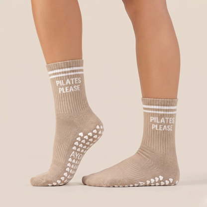 Chaussettes antidérapantes – Marron clair