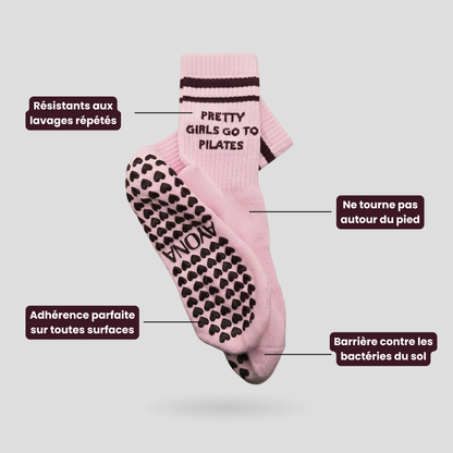 Chaussettes anti-dérapantes – Rose