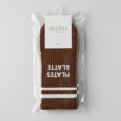 Chaussettes anti-dérapantes – Marron clair