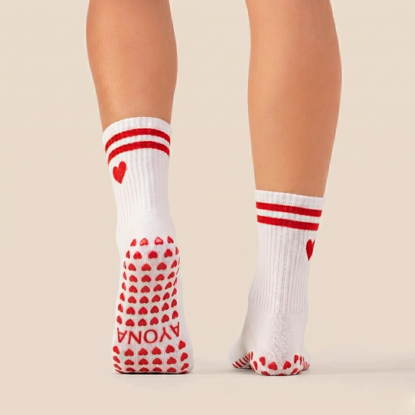 Rutschfeste Socken mit gesticktem Herz