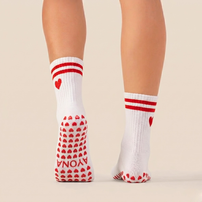 Rutschfeste Socken mit gesticktem Herz