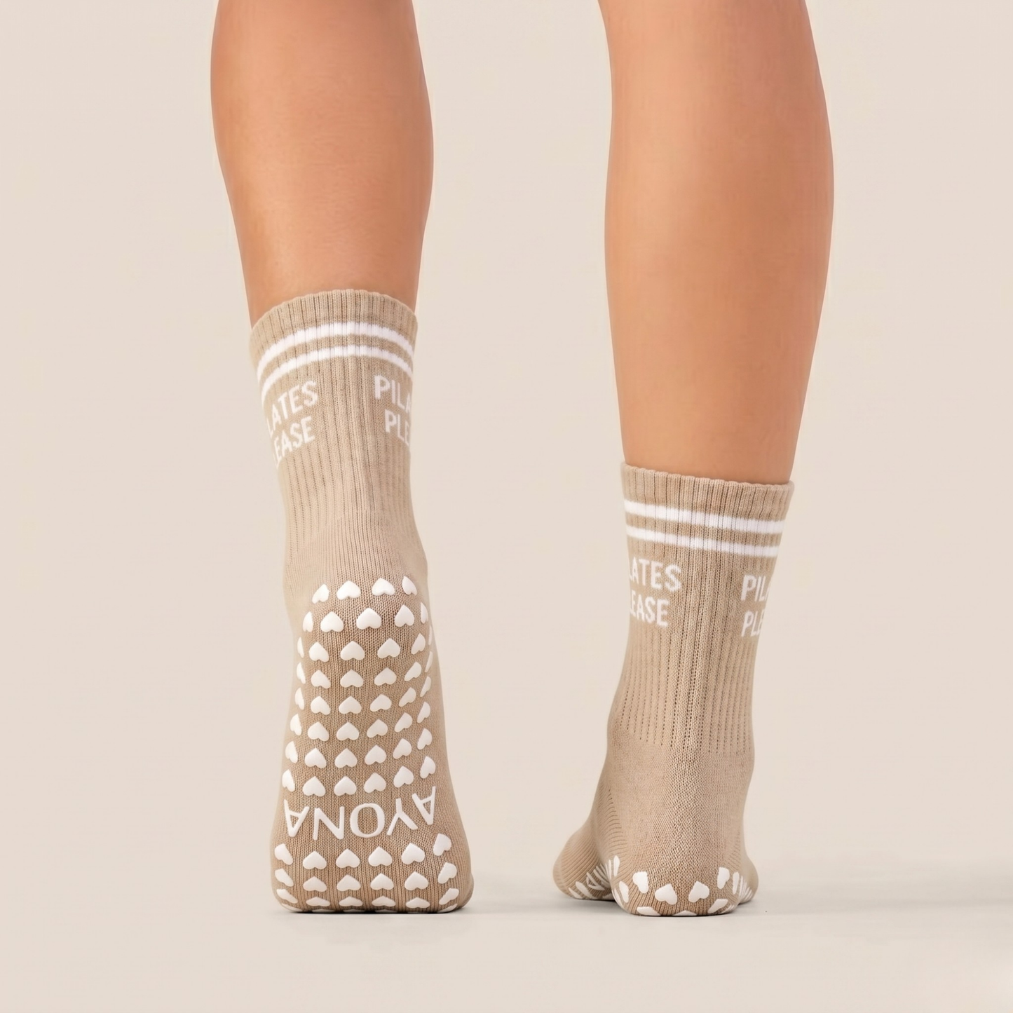 Chaussettes antidérapantes – Marron clair