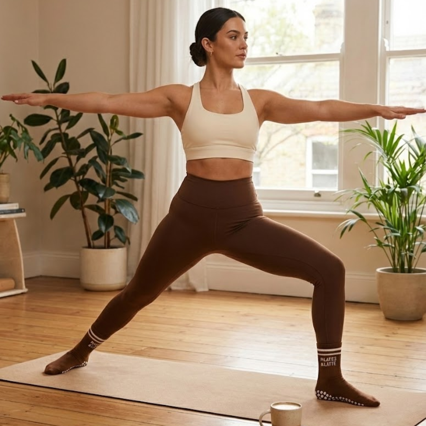 Chaussettes anti-dérapantes – Chocolat