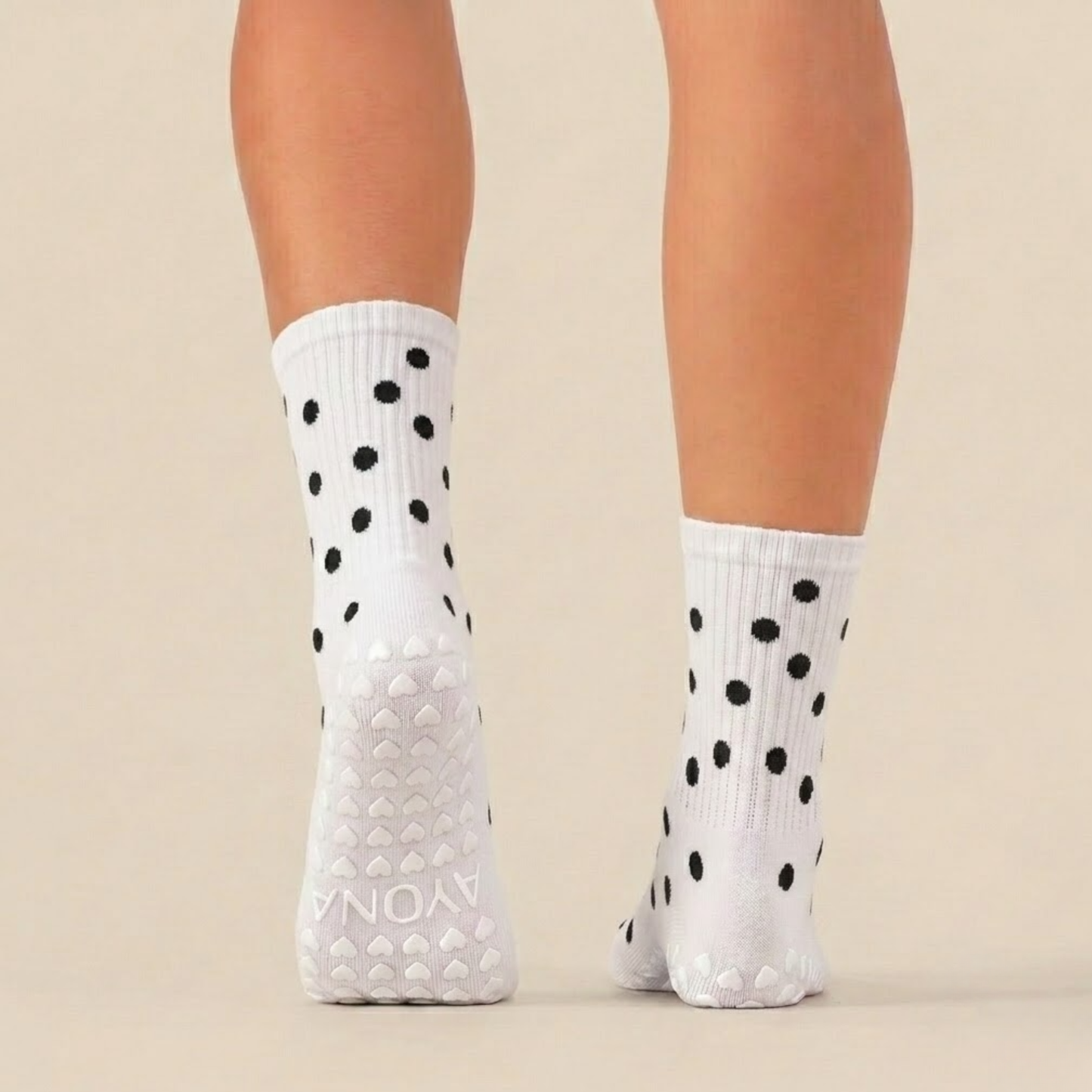 Chaussettes antidérapantes – Blanche à Pois Noir