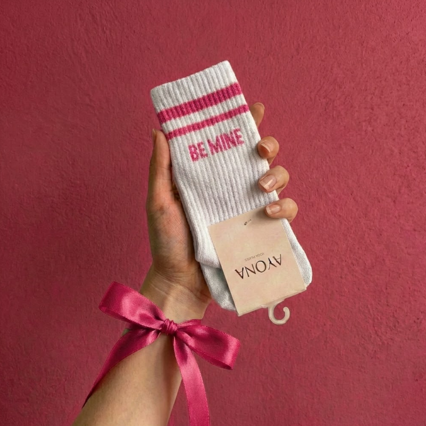 Rutschfeste Socken – Weiß & Rosa