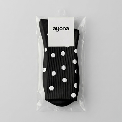 Chaussettes antidérapantes – Pois blancs