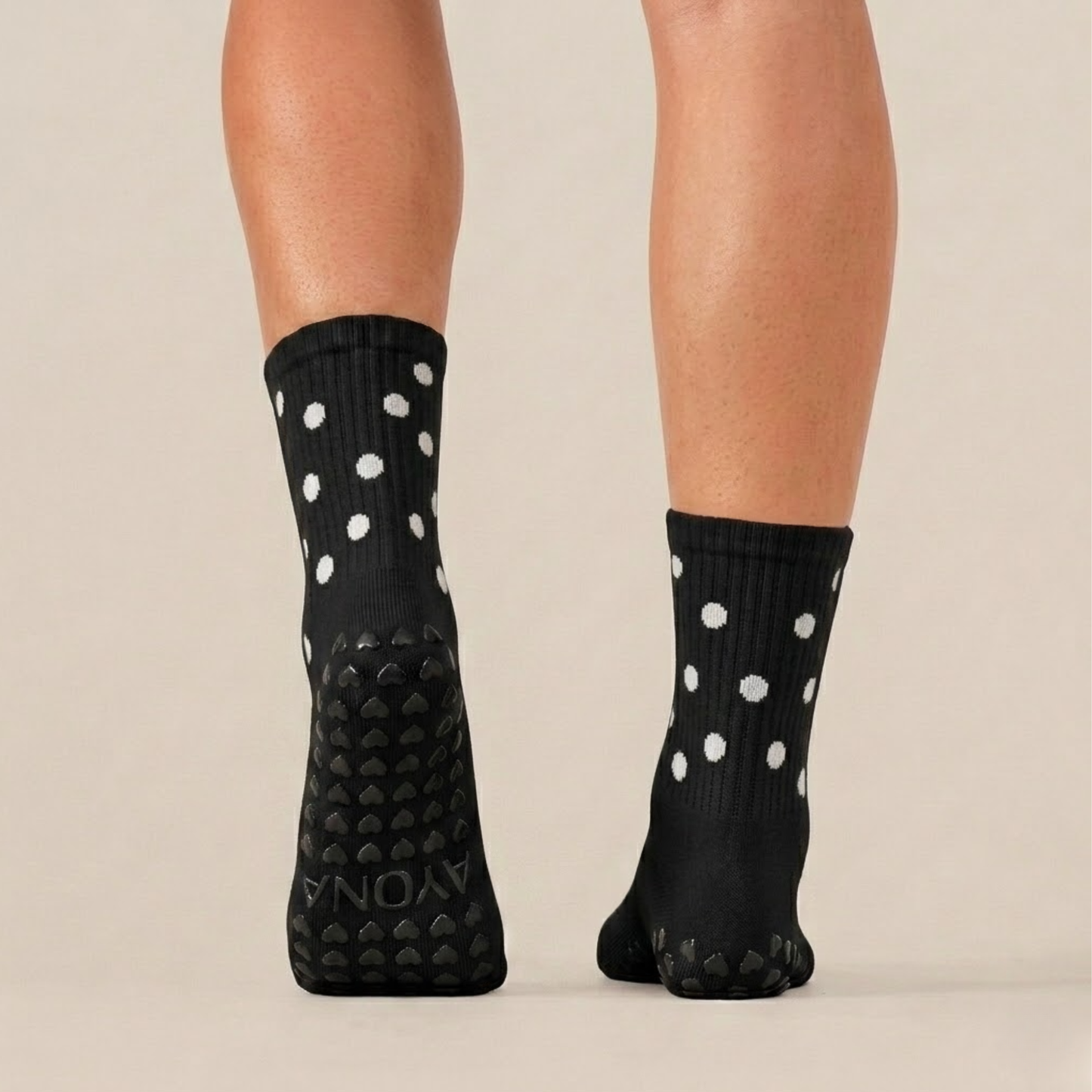 Chaussettes antidérapantes – Pois blancs