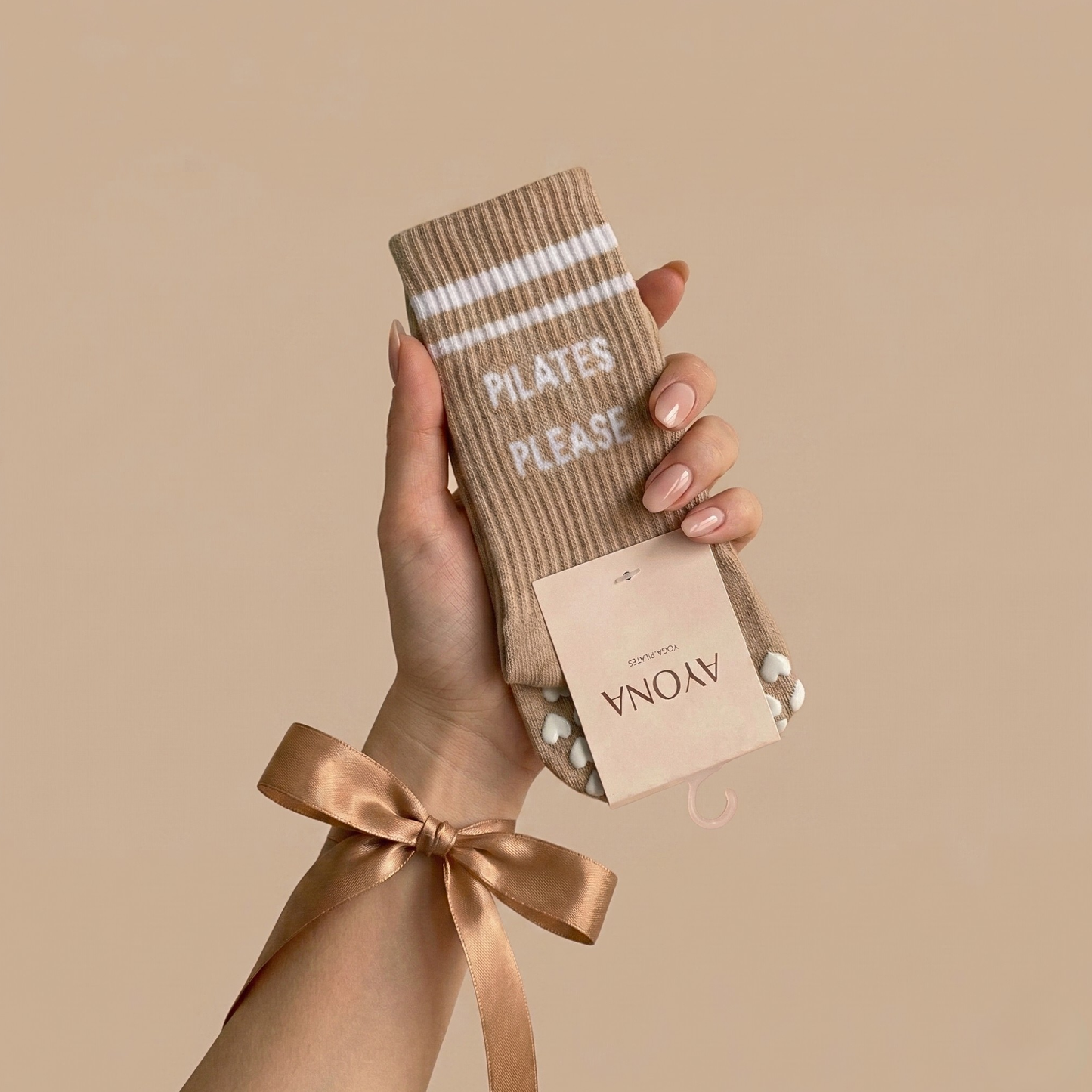 Chaussettes antidérapantes – Marron clair