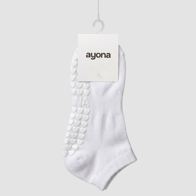 Chaussettes basses antidérapantes - Blanc