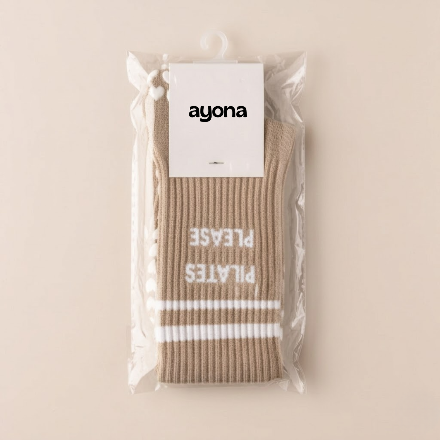 Rutschfeste Socken – Hellbraun