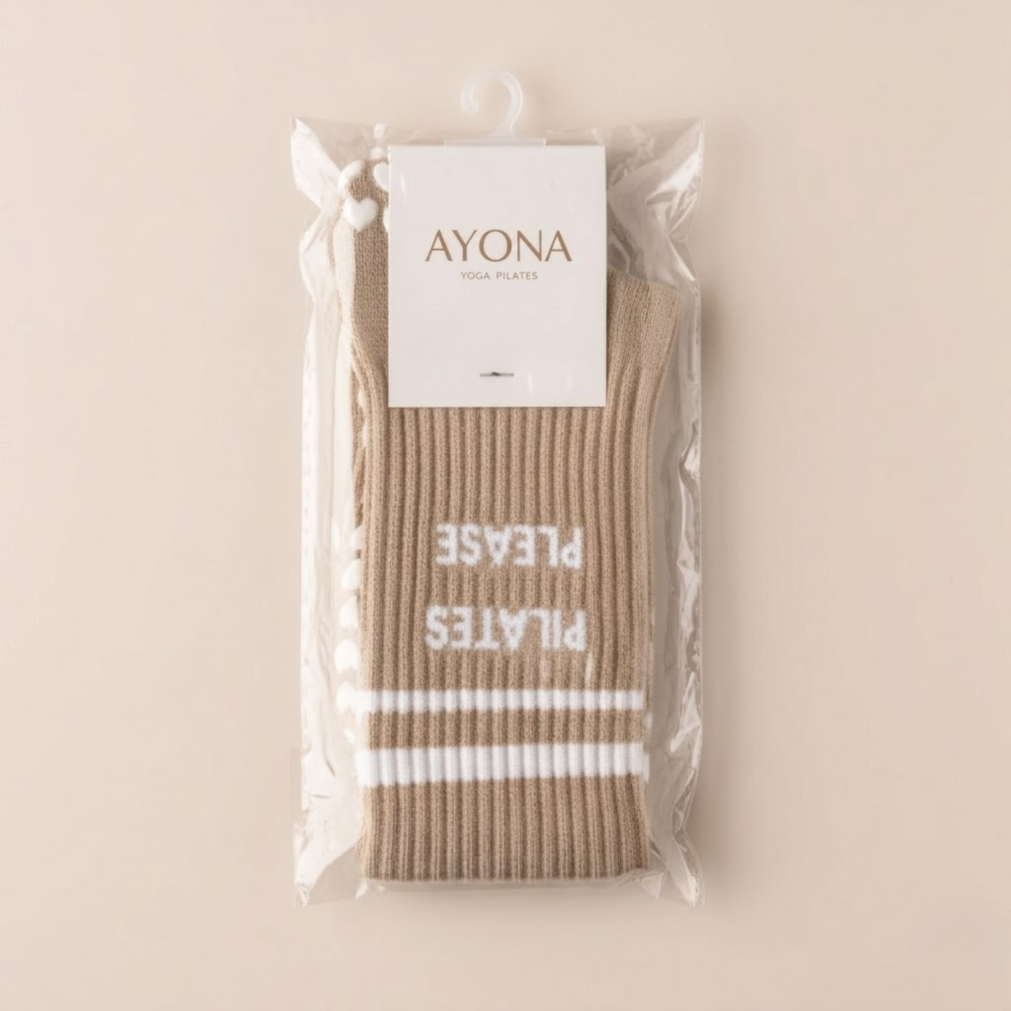 Chaussettes antidérapantes – Marron clair