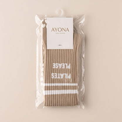 Chaussettes antidérapantes – Marron clair