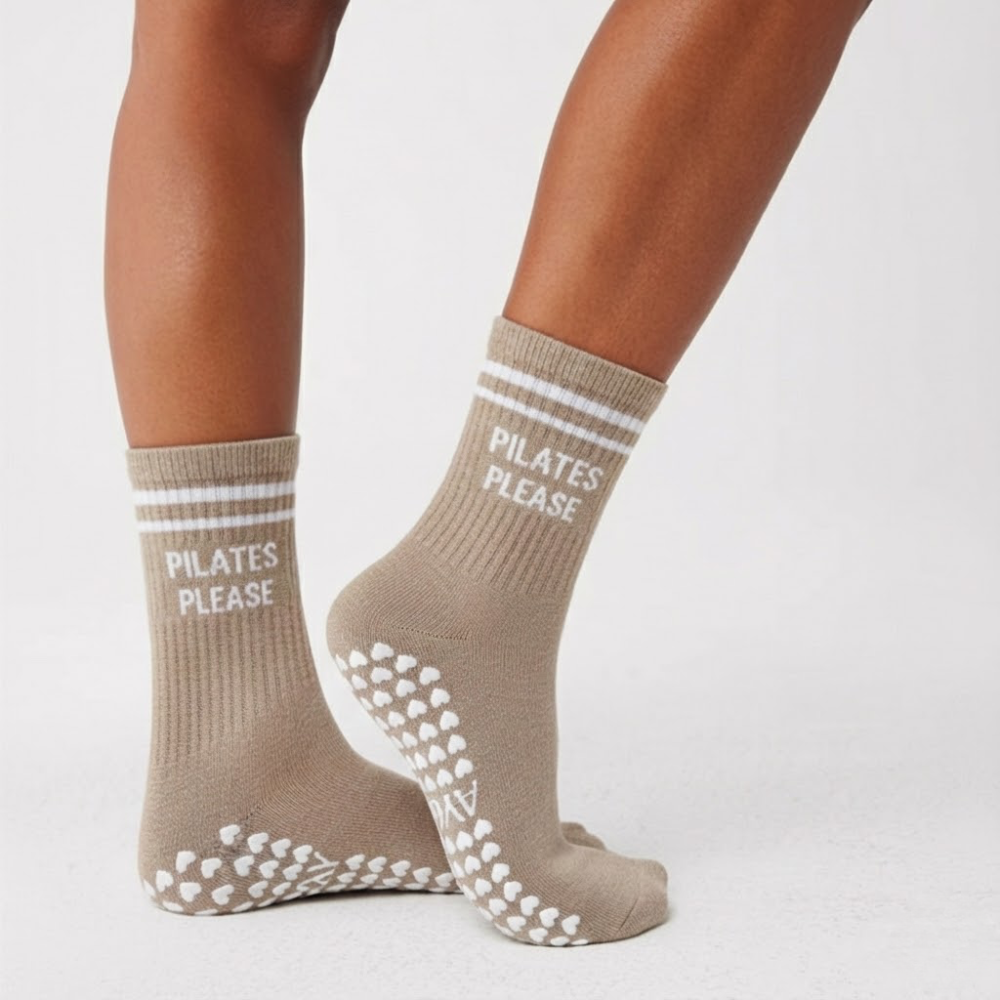 Chaussettes anti-dérapantes – Marron clair